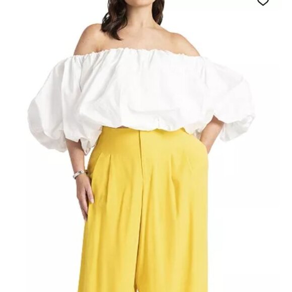 NWT! ELOQUII Women's Plus Size Bubble Top Off Shoulder Size 16 NWT - Picture 1 of 2